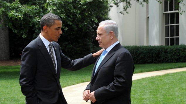 Obama and Netanyahu in Rose Garden